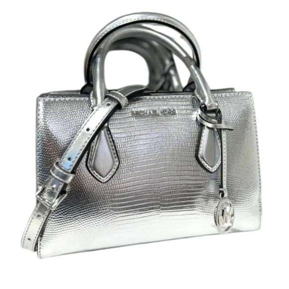 NWT MICHAEL KORS ‘Sheila’ SNAKE EMBOSSED HANDLE CROSSBODY BAG - Picture 3 of 11